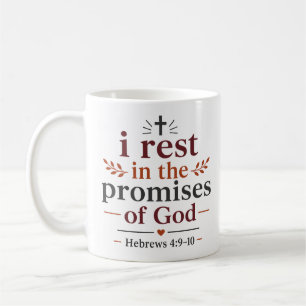 Caneca De Café Eu descanso nas promessas Palavra inspiradora de D