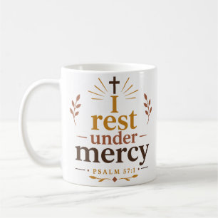Caneca De Café Eu descanso sob a misericórdia inspiradora do conf