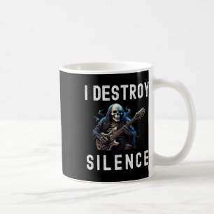Caneca De Café Eu Destruo o silêncio fantasma guitarra engraçada