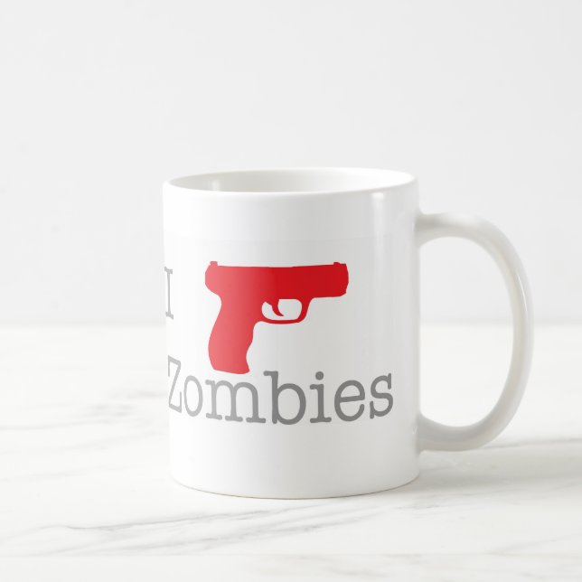 Caneca De Café Eu disparo em zombis (Direita)
