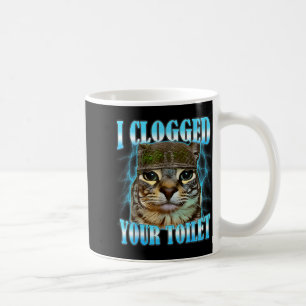 Caneca De Café Eu entupi seu vaso sanitário gato engraçado meme d