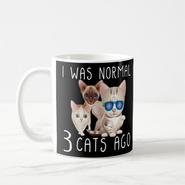 Caneca De Café Eu Era Normal Há 3 Gatos (Esquerda)