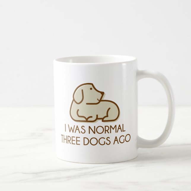 Caneca De Café Eu Era Normal Há Três Cachorros (Direita)