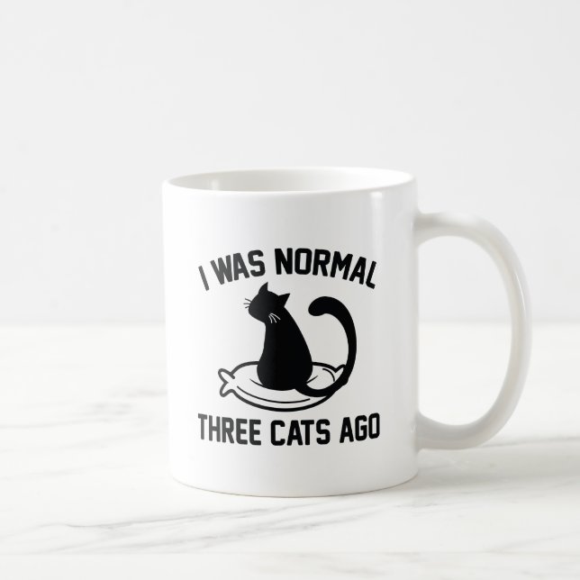 Caneca De Café Eu Era Normal Há Três Gatos (Direita)