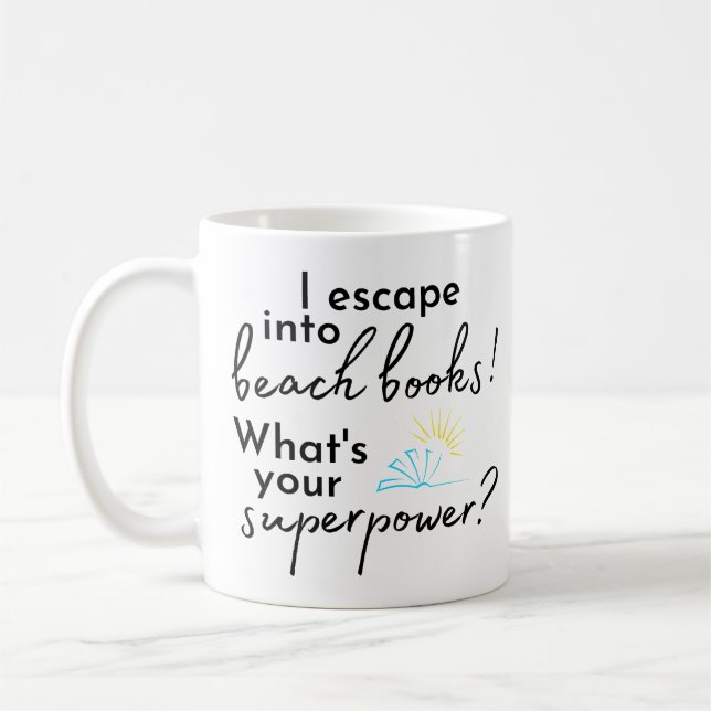 Caneca De Café Eu Escapo Em Livros De Praia Mug (Esquerda)