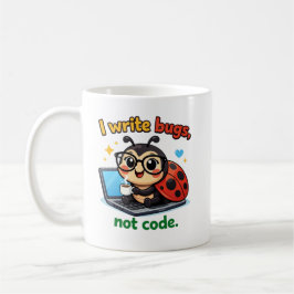Caneca De Café Eu escrevo bugs, não código.