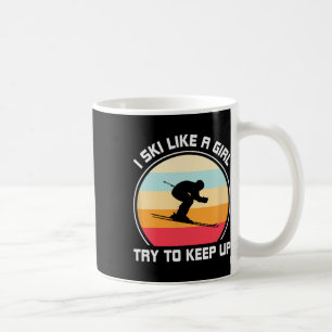 Caneca De Café Eu Esquiar Como Uma Garota Tentando Continuar - Es