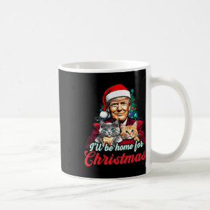 Caneca De Café Eu Estarei Em Casa Para O Natal Engraçado.