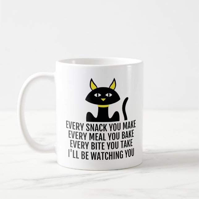 Caneca De Café Eu Estarei Te Observando Um Gato Bonito. (Esquerda)
