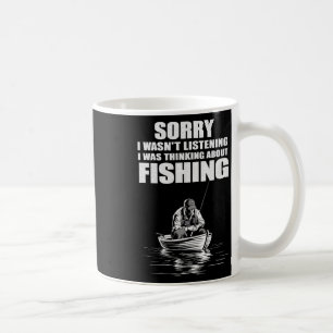 Caneca De Café Eu Estava Pensando Em Pescar Pescador Engraçado