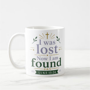 Caneca De Café Eu estava perdido, agora fui encontrado Citação de
