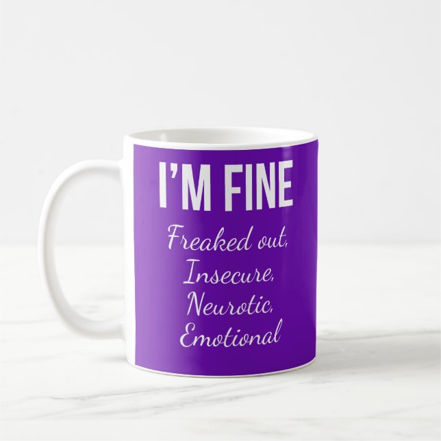 Caneca De Café Eu estou bem - Engraçada citação de saúde mental (Esquerda)