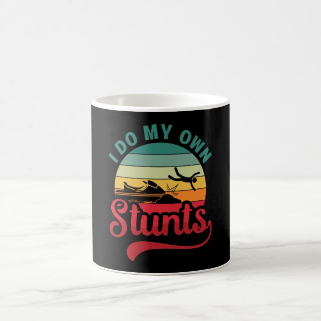 Caneca De Café Eu faço minhas próprias acrobacias Jet Ski Retro J (Centro)