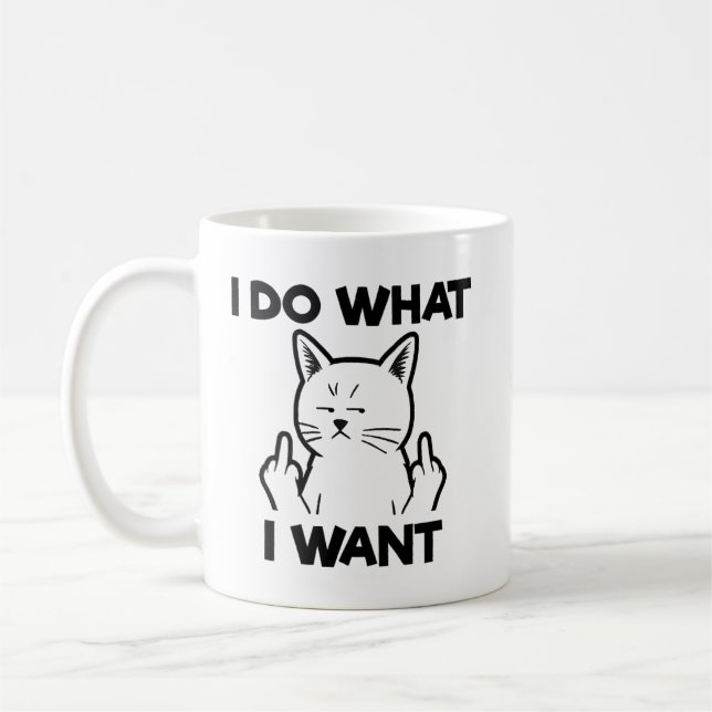 Caneca De Café Eu Faço O Que Eu Quero Gato (Esquerda)