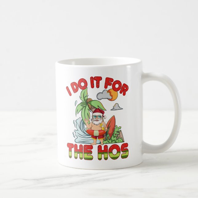 Caneca De Café Eu Faço Para O Ho | Natal de Papais noeis Tropicai (Direita)
