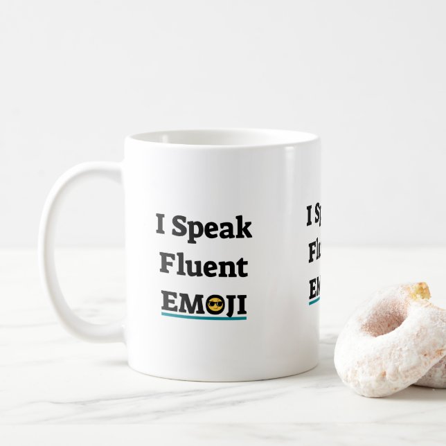 Caneca De Café Eu Falo Emoji Fluente (Com Donut)