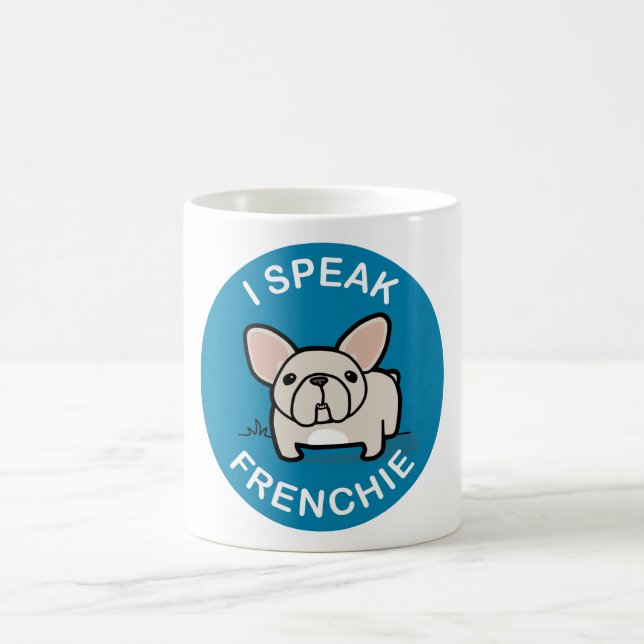 Caneca De Café Eu falo Frenchie - azul (Centro)