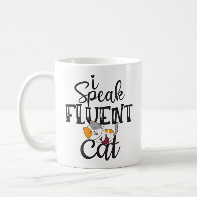 Caneca De Café Eu falo gatinho fluente, adorável gatinho. (Esquerda)