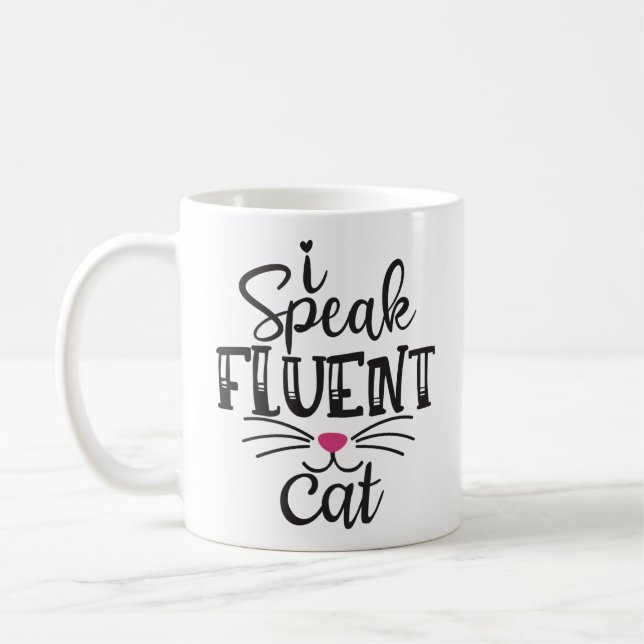 Caneca De Café Eu falo gato fluente com humor (Esquerda)