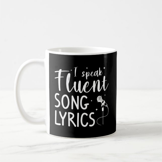 Caneca De Café Eu Falo Música Fluente Letras Música Música Cantor (Esquerda)