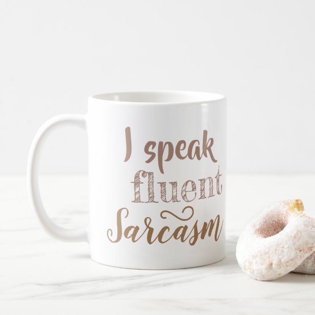Caneca De Café Eu falo sarcasmo fluente (Com Donut)