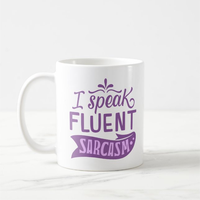 CANECA DE CAFÉ EU FALO SARCASMO FLUENTE (Esquerda)