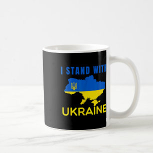 Caneca De Café Eu Fico' Com a Bandeira da Ucrânia Emblema Mapa Pa