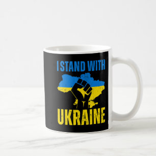 Caneca De Café Eu Fico Com A Ucrânia A Bandeira Da Ucrânia Levant