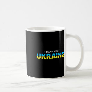 Caneca De Café Eu Fico Com a Ucrânia Apoio Citação Bandeira Ucran