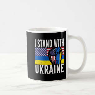 Caneca De Café Eu Fico Com A Ucrânia Bandeira Americana Apoiando
