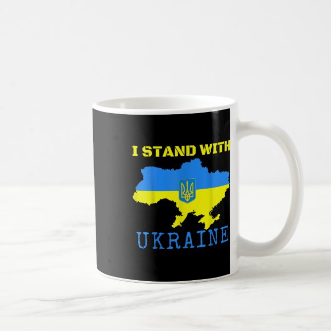 Caneca De Café Eu Fico Com A Ucrânia Mapa Acabar Com A Bandeira U (Direita)