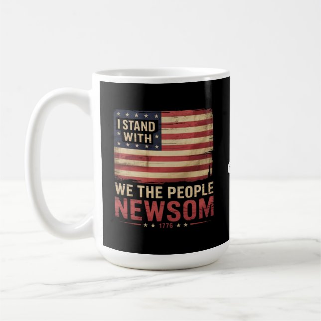 Caneca De Café Eu fico com Gavin Newsom Supporter Unite (Esquerda)