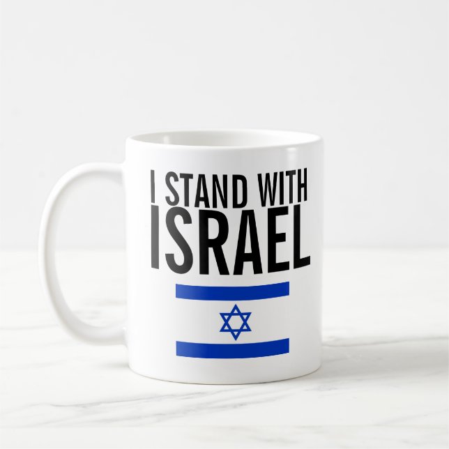 Caneca De Café Eu fico com Israel impresso na White Mug (Esquerda)