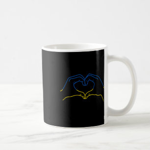 Caneca De Café Eu Fico Com o Coração e a Mão da Ucrânia nas Cores
