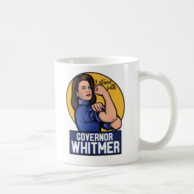 Caneca De Café Eu fico com o Governador Whitmer (Direita)