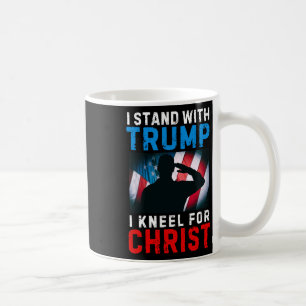 Caneca De Café Eu Fico Com Trump É Meu Presidente Kneel Jesus Chr