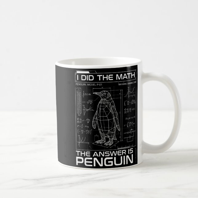 Caneca De Café Eu Fiz A Matemática A Resposta É Pinguim Matemátic (Direita)