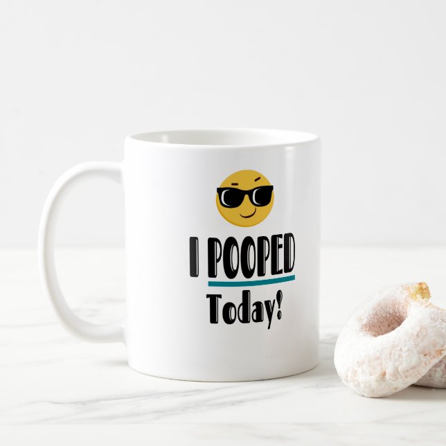 Caneca De Café Eu FIZ COCO Hoje  Emoji Engraçado Sarcástico (Com Donut)