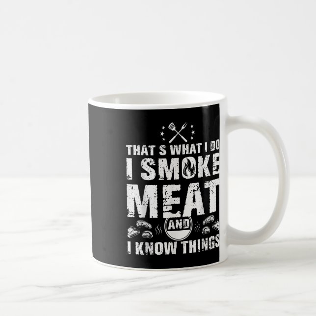 Caneca De Café Eu Fumo Carne E Sei Coisas Engraçadas De Churrasco (Direita)