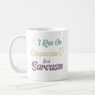 Caneca De Café Eu Funciono Com Cappuccino E Sarcasmo Citação Dive