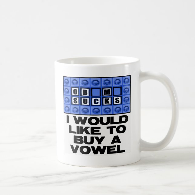 Caneca De Café Eu gostaria de comprar uma vogal - Obama suga (Direita)
