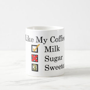 Caneca De Café Eu Gosto. Café com Leite e 3 Edulcorantes Café