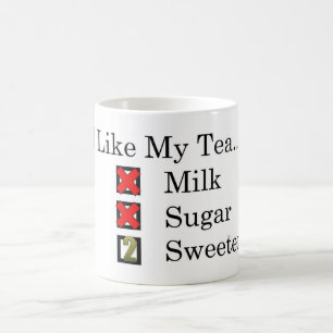 Caneca De Café Eu Gosto. Chá Preta com 2 Edulcorantes