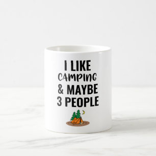 Caneca De Café Eu Gosto de Acampar E Talvez 3 Pessoas