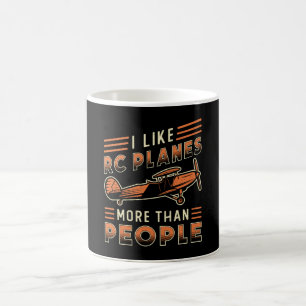 Caneca De Café Eu gosto de aviões RC mais do que aviões-piloto