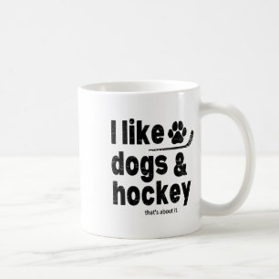 Caneca De Café Eu Gosto de Cachorros e Hóquei, É Só Isso Hóquei D