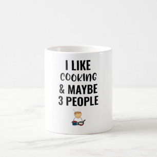 Caneca De Café Eu Gosto de Cozinhar E Talvez 3 Pessoas