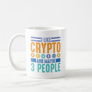 Caneca De Café Eu gosto de Crypto e talvez três Pessoas, Crypto L