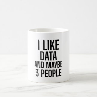 Caneca De Café Eu Gosto de Dados E Talvez 3 Pessoas