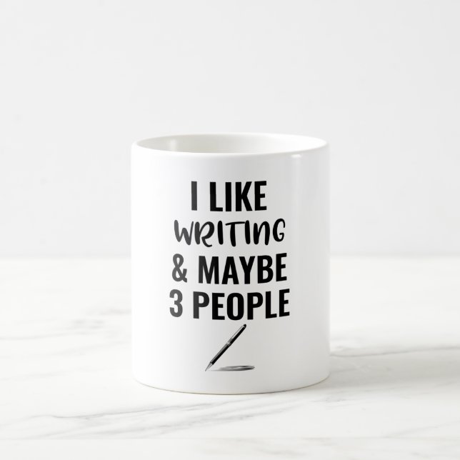 Caneca De Café Eu Gosto De Escrevendo E Talvez De 3 Pessoas (Centro)